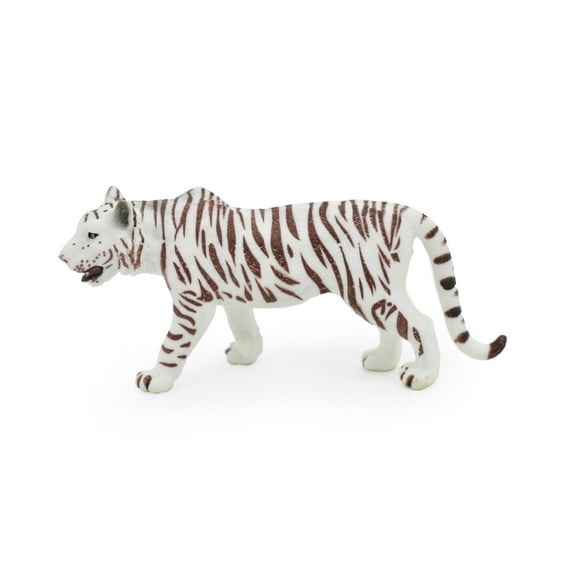 Tiger Toy, White, Bengal, Siberian, Very Realistic Rubber Figure, Model, Educational, Animal, Hand Painted Figurines, 5" CH051 BB77