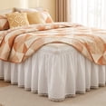 thumbnail image 4 of Eolstice Wrap Around Bed Skirt, 25 Inch Drop, White Elastic Dust Ruffle, Easy Install, Machine Washable, Dorm Room Bedroom Decor, 4 of 6