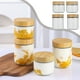 thumbnail image 1 of Set de tarros de cristal para almacenamiento, 2 paquetes de 300ml 500ml | Recipientes herméticos de vidrio transparente de alto borosilicato con tapa de madera | Almacenamiento de alimentos para, 1 of 6