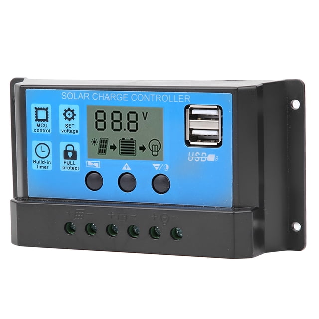 Controlador USB dual, regulador de carga solar PWM automático Blue Solar, suministros para el hogar elaborados por expertos