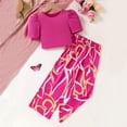 thumbnail image 3 of FSYBOA Girls Casual Outfit Sets, Summer Crewneck Fashion 2 Piece Kids Clothing Set Pink Size 9-10T, 3 of 4