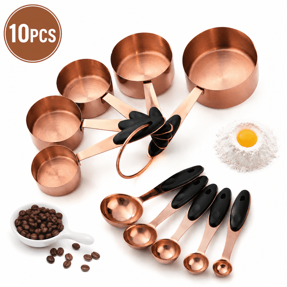 Measuring Cups and Spoons Set, Nesting Stainless Steel for Baking, Cup Spoon
