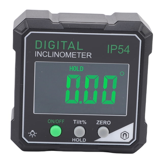 Digital Inclinometer, IP54 Water Proof Multi Functional 4x90 Degree Digital Angle Finder for Woodworking