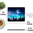 thumbnail image 4 of Space Galaxy Mouse Pad Tree Forest Moon Gaming Mousepad Non Slip Rubber Base Square Small Mouse Pads for Desk Wireless Mouse Computer Laptop Mouse Mat Desk Accessories Office Decor - Blue Black, 4 of 6