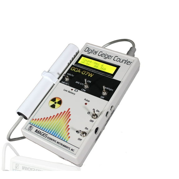 GCA-07W Professional Digital Geiger Counter - Radiation Monitor - with External Wand - NRC Certification Ready- 0.001 mR/hr Resolution -- 1000 mR/hr Range