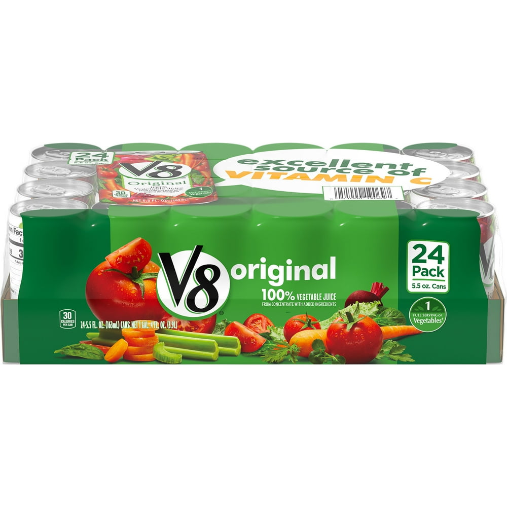 V8 Original 100 Vegetable Juice, 5.5 oz. Can (Pack of 24) Walmart