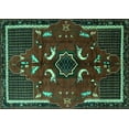 thumbnail image 1 of Ahgly Company Machine Washable Indoor Rectangle Persian Turquoise Blue Traditional Area Rugs, 8' x 12', 1 of 4