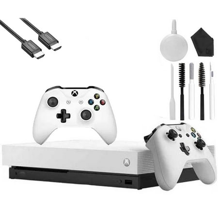 Microsoft Xbox One X 1TB Gaming Console White with 2 Controller HDMI Cleaning Kit