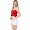 thumbnail image 4 of MixMatchy Women's Sexy Frill Knot Front Knit Strapless / Strap Tube Crop Top, 4 of 6