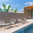 thumbnail image 3 of Jamesdar Kurv Plastic and Steel Chat Table in White & Natural, 3 of 4