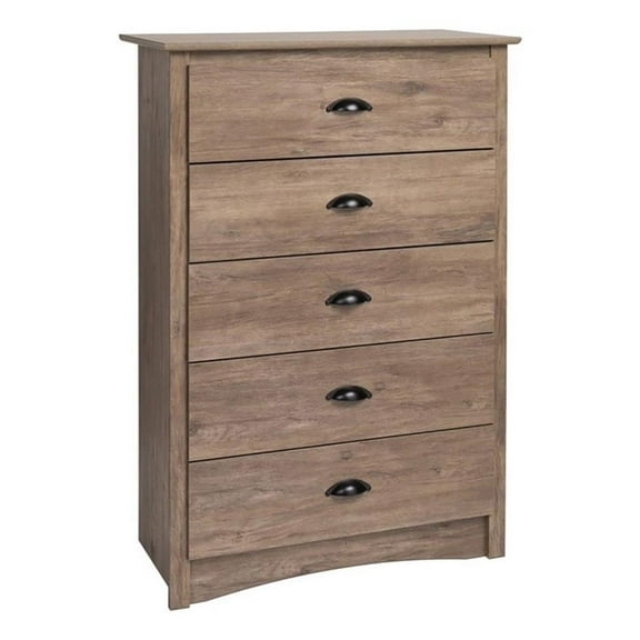 Atlin Designs 5-Drawer Composite Wood Bedroom Chest in Drifted Gray