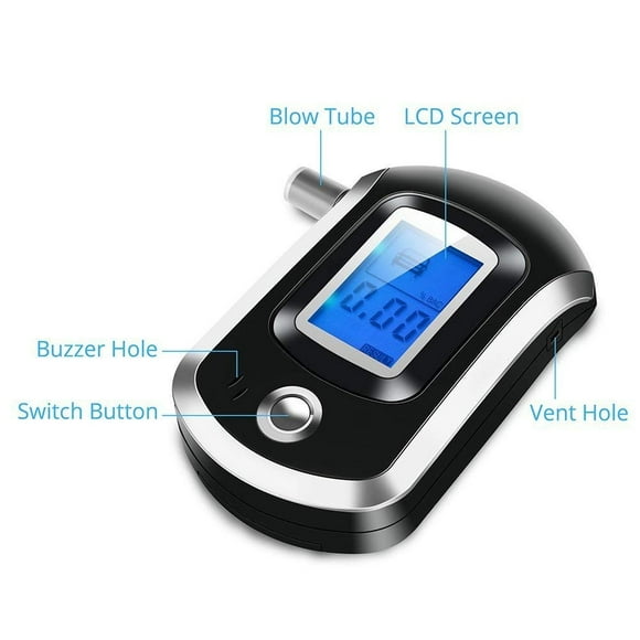 LILELIS Digital LCD Breathalyzer Breath Test Tester Tools Kit Set Bag