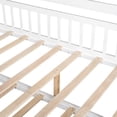 thumbnail image 4 of Euroco Wood Full Size House Bed with Trundle, Platform Bed with Bookshelf, White, 4 of 12