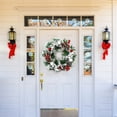 thumbnail image 7 of LHWEN Handmade Christmas Berry Wreath 32cm Rustic Flocked Floral Front Door Decoration with Mixed Decorations for Indoor Outdoor Holiday Decor, 7 of 7
