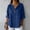 *Blue, variant on Women's Dressy 3/4 Length Sleeve Shirts ,Funny Button Summer Business Tunic V Neck Shirt Blue,Womens Plus XXL