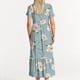 thumbnail image 5 of Puntoco Vestido Midi De Moda Para Mujer Vestido Con Cuello Redondo Y Manga Corta Con Doble Bolsillo Y Estampado Floral Color S,Regalos Para Mujer Joven, 5 of 5