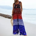 thumbnail image 6 of JURANMO Womens Fourth Of July Romper Loose Casual Sleeveless Adjustable Strap Patriotic Jumpsuits Fashion American Flag Cute Grapohic Bib Overalls with Pockets Multicolor S Saving Sales, 6 of 9