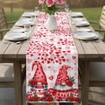 thumbnail image 4 of Valentine's Day Table Runner - 90 Inch Long Loves Gnomes Roses Romantic Pink Plaid Cotton and Linen Blended Dress Scarves Farmhouse Table Runner for Kitchen Dining, Coffee Table, 13" x 90", 4 of 8
