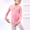 thumbnail image 5 of CYRBOKO Girls Competition Ballet Leotard, Performance Cotton Training Long Sleeve Dancewear Clothes Pink Size 2-15 T, 5 of 9