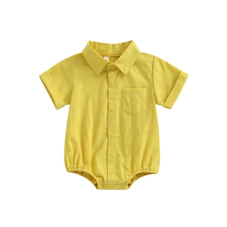 

Bagilaanoe Newborn Baby Girl Boy Shirts Rompers Short Sleeve Bodysuits 6M 12M 18M 24M Infant Casual One Piece Short Jumpsuit