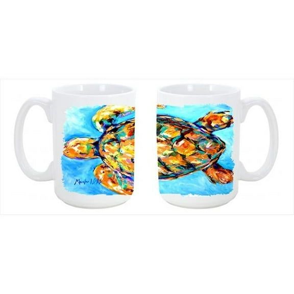 Sand Dance Turtle Dishwasher Safe Microwavable Ceramic Coffee Mug 15 oz.