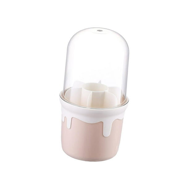 Organizador de brochas de maquillaje, caja de almacenamiento de gran capacidad para tocador, baño y hogar. Rosa