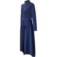 thumbnail image 5 of Women Long Dovetail Gothic Trench Coat Front Zipper Up Tailcoat Jacket, 5 of 7