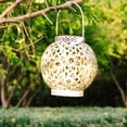 thumbnail image 4 of Solar Outdoor Lights, Hanging Garden Lantern for Patio, Yard. Metal Decorative Waterproof Table Lamp, Retro LED Light with Handle on Tree for Pathway and Lawn.White Warm Decor Lantern, 2 pack, 4 of 8