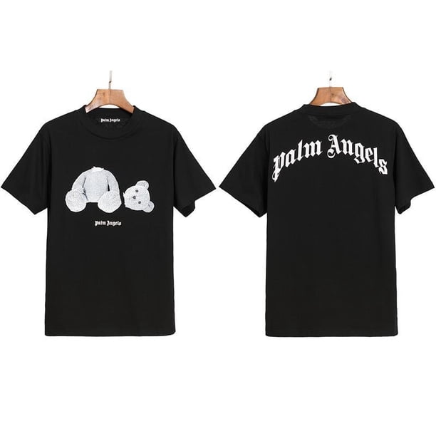 Versión correcta de PA camiseta de manga corta Palm Angel Decapitated Bear Angels Butterfly Print Teddy Bear Love Half Sleevetraje negro hielo azul oso