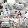 thumbnail image 5 of 3 Piece Blue Dog Paw Print Duvet Cover Set Full Size,Microfiber Comforter/Quilt Cover with Corner Ties and 2 Pillowcases,Vintage Farmhouse Rustic Wooden Grain All Season Bedding with Zipper Closure, 5 of 8