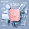 thumbnail image 4 of Jool Baby Diaper Bag Backpack with Changing Pad – 12-Pocket Large Capacity Bag, Includes Insulated Bottle Pockets, Portable Breast Pump Pockets, Baby Wipe Dispenser Pocket & More, (Pink), 4 of 11