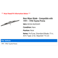 thumbnail image 2 of Rear Wiper Blade - Compatible with 1991 - 1996 Toyota Previa 1992 1993 1994 1995, 2 of 2