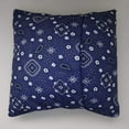 thumbnail image 2 of Cotton Bandanna Print Floral Decorative Throw Pillow/Sham Cushion Cover Navy, 2 of 3