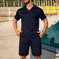 thumbnail image 1 of NTACZA 2 Piece Men Shorts Set Short Sleeve Shirt Shorts Tracksuits Mens Collared Athletic Sweatsuits M, 1 of 6