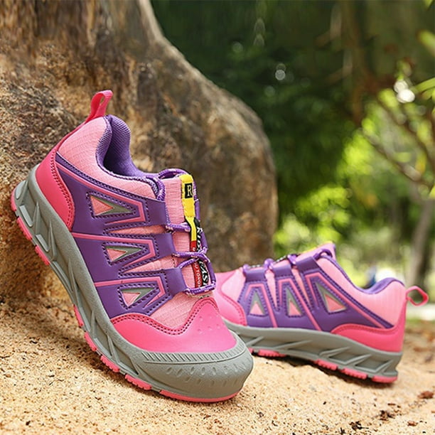 Zapatos Niños Zapatillas con Cordones Transpirable Senderismo para Senderismo Escalada (34) Rosa DQrwqpou Tenis De Mujer Tenis De Hombre
