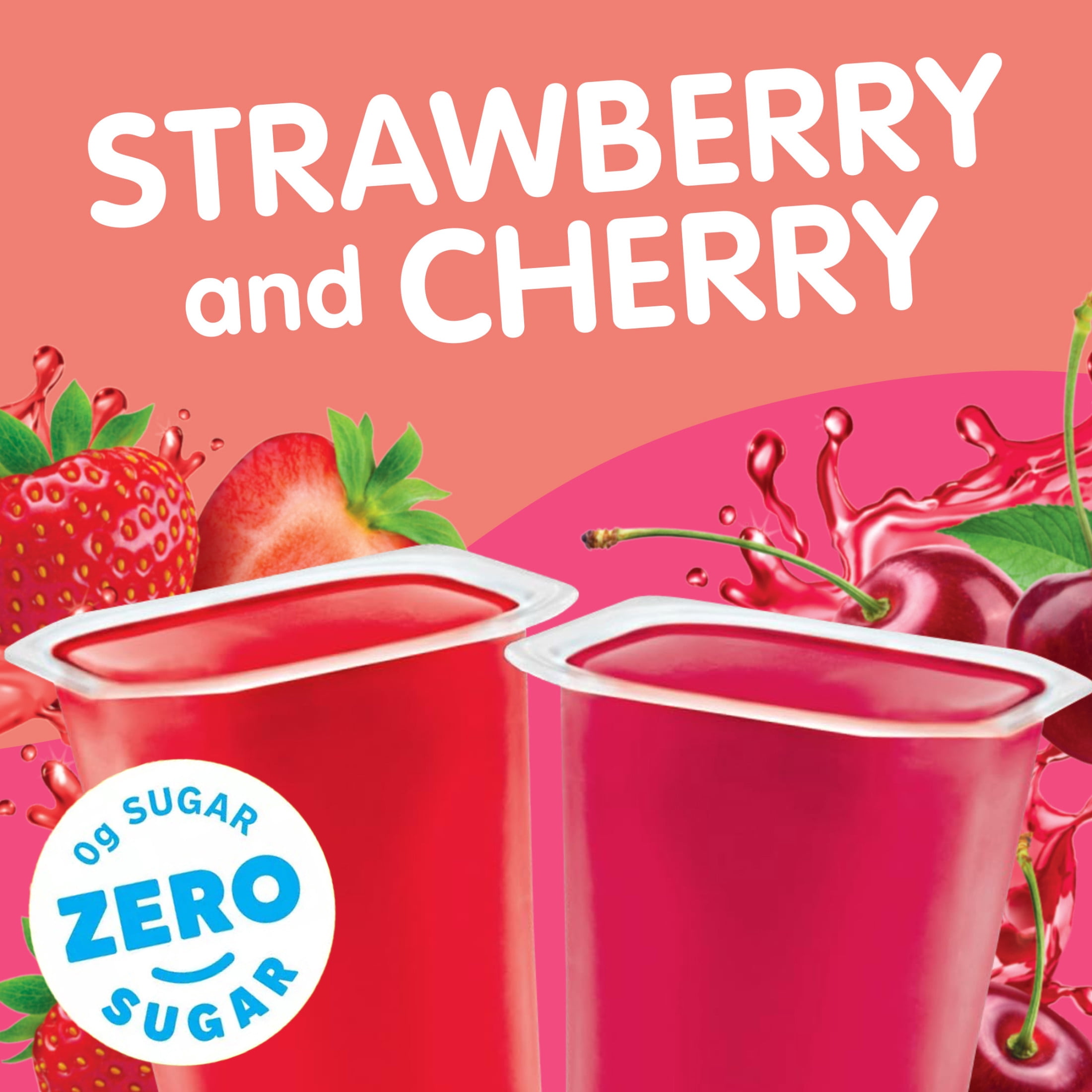 (3 pack) Snack Pack Zero Sugar Strawberry and Cherry Flavored Juicy Gels, 3.25 oz Snack Cups, 12 Count Family Pack