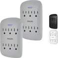thumbnail image 1 of Philips 6-Outlet Extender Surge Protector, 2 Pack, Wall Tap, 900 Joules, 3-Prong, Space Saving Design, Protection, 1 of 5