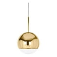 thumbnail image 1 of Light Pendant Sphere 16" in Gold Glass Novelty Postmodern 1 Light Gold Ceiling Hang Lamp, 1 of 1