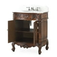 thumbnail image 6 of Benton Collection 30" Brown Antique Bathroom Vanity with White Marble Top, 6 of 6