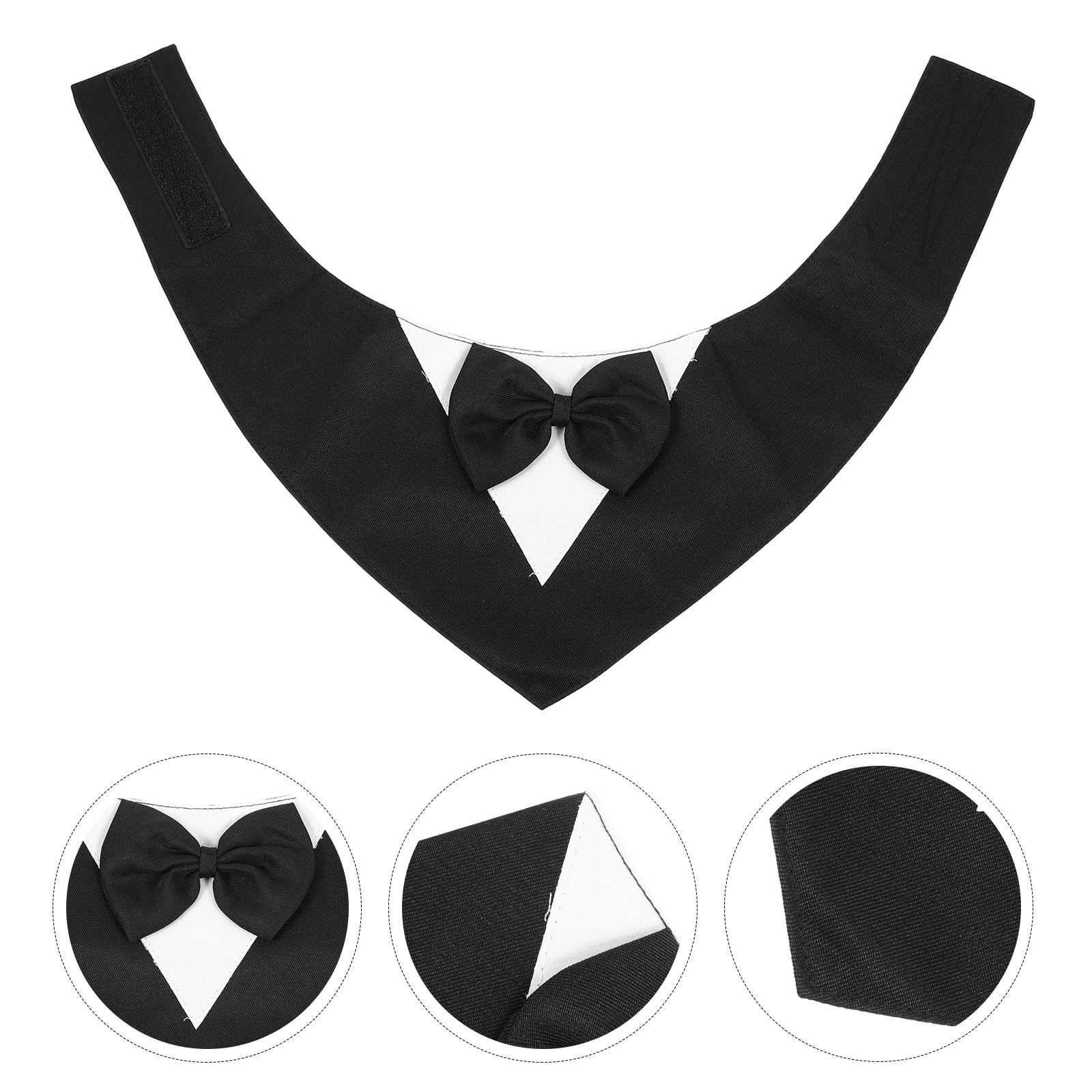 FOMIYES Adjustable Black Puppy Bandana and Bow Tie Collar for Dogs Perfect Pet Accessory for Birthday Parties and Special Events
