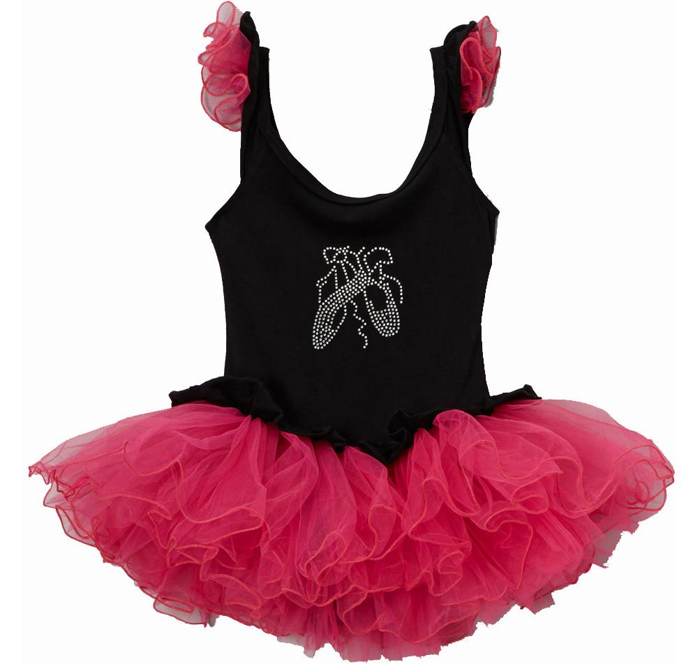 Wenchoice Hot Pink & Black Slipper Skirted Leotard Girl's S(1T-2T) - image 1 of 1