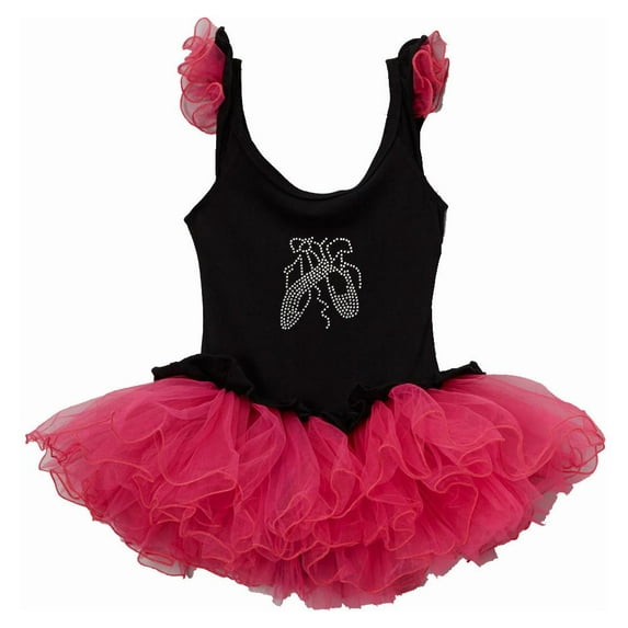 Wenchoice Hot Pink & Black Slipper Skirted Leotard Girl's S(1T-2T)