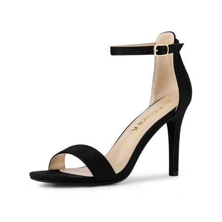 

Allegra K Women s Solid Color Suede Ankle Strap High Stiletto Heel Sandals