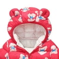 thumbnail image 5 of Staki Toddler Winter Coats Puffer Padded Jacket Baby Boys Girls Bear Hoods Down Jacket Light Weight Infant Outerwear Winter Coats for Kids 12M,18M,24M,2T,3T,4T,5T,6Y(Red,12-18 Months), 5 of 7
