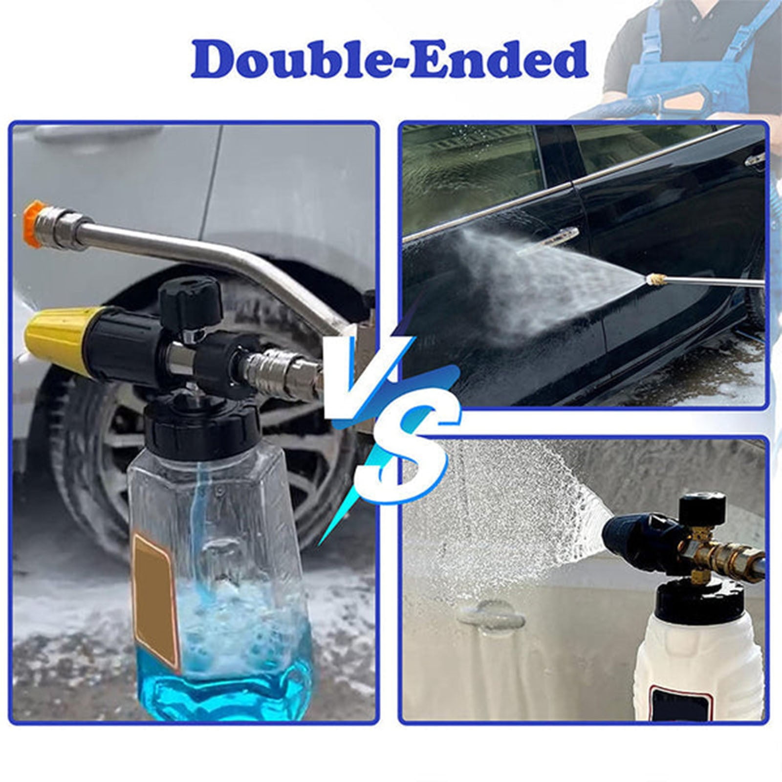 sruoe Garden Hose Nozzle Sprayer, Adjustable High Pressure Water Sprayer, Hose Nozzle Heavy Duty, Plastic Water Nozzle, Outdoor Water Gun for Washing Cars, Garden, Plants
