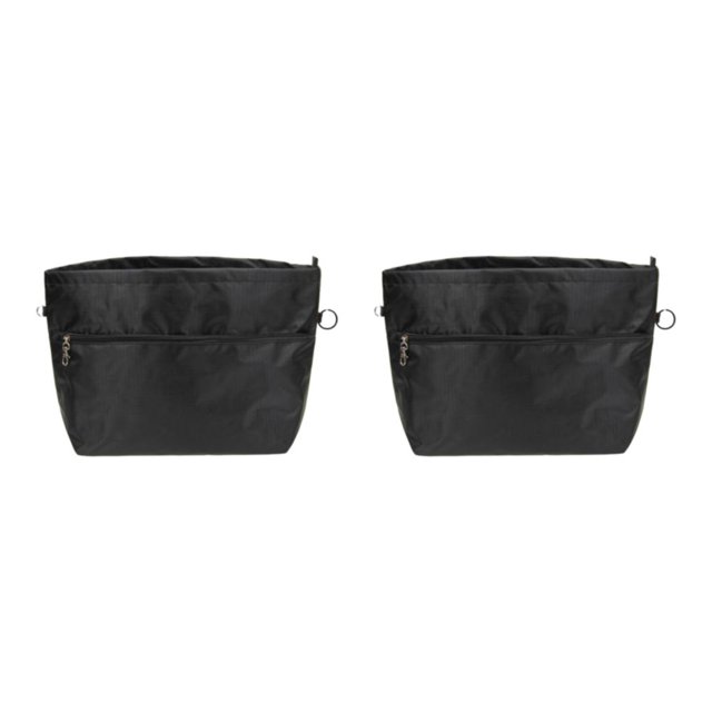 Destyer Insert Handbag With Zip Closure And Key Chain Ring On Go High Capacity Expandable Liner Bag Black & Short 31*14*21cm 2Set