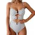 thumbnail image 2 of Odbmxy One Piece Swimsuit Women Summer White Bathing Suit for Women Plus Size Beach Padded Holiday Polka Dots Bikinis, 2 of 5