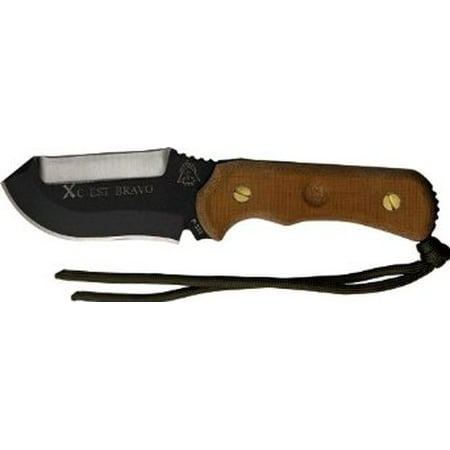 Tops Knives XCESTB XcEST Bravo (Cross Country Emergency Support Tool) with Brown Canvas Micarta Han Multi-Colored