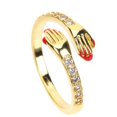 thumbnail image 1 of Elegant Rhinestone Hug Ring for Women, Gold Plated Open Band for Weddings and Special Occasions, 1 of 4