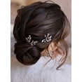 thumbnail image 2 of Crystal Bride Wedding Hair Pins Silver Rhinestone Hair Piece Bridal Hair Jewelry Accessories for Women HP130 (Silver), 2 of 4